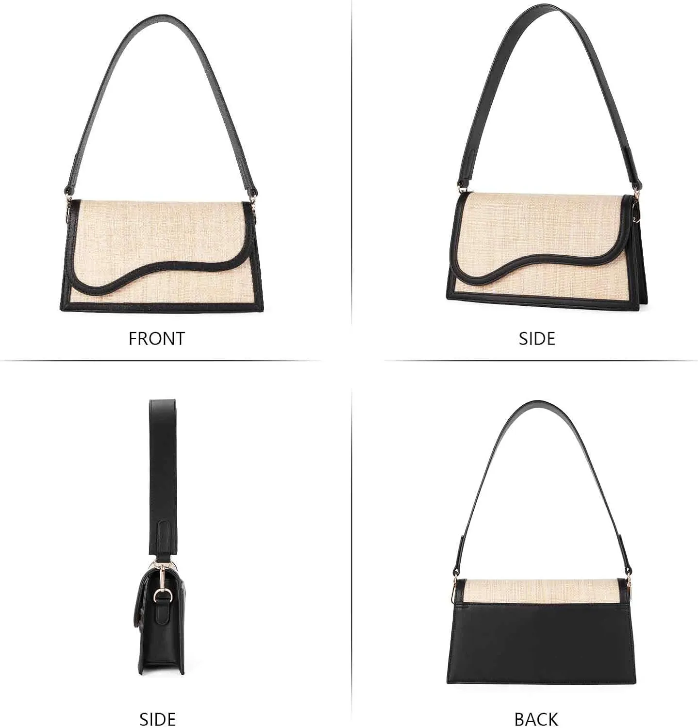 Telena Shoulder Bag for Women Vegan Leather Women's Shoulder Purses Handbags with 2 Removable Strap Crossbody Bag Purses