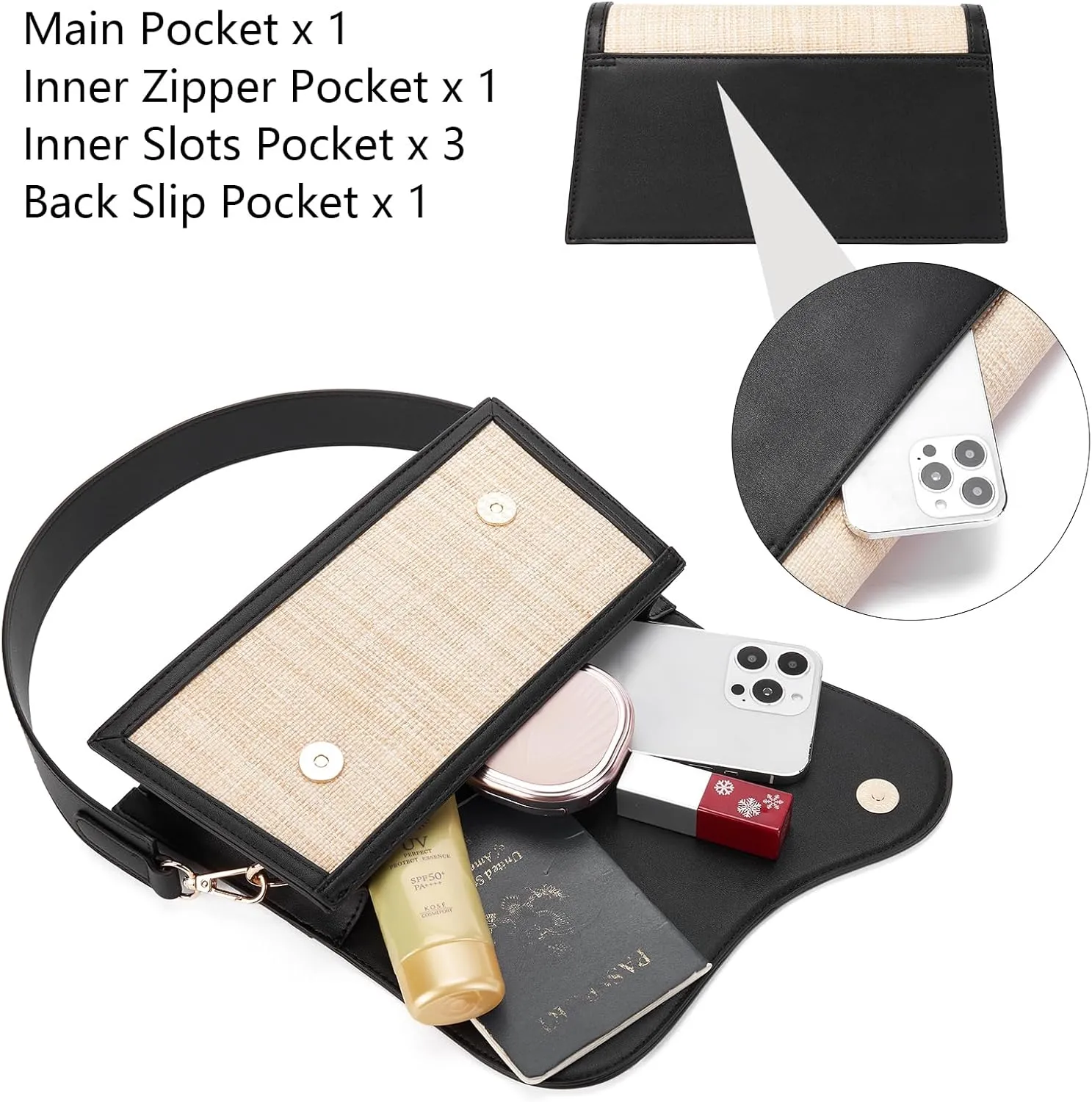 Telena Shoulder Bag for Women Vegan Leather Women's Shoulder Purses Handbags with 2 Removable Strap Crossbody Bag Purses