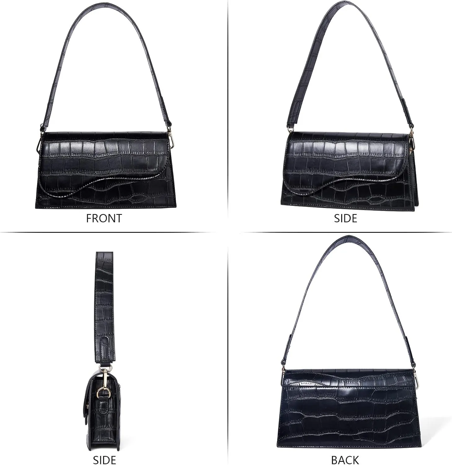 Telena Shoulder Bag for Women Vegan Leather Women's Shoulder Purses Handbags with 2 Removable Strap Crossbody Bag Purses
