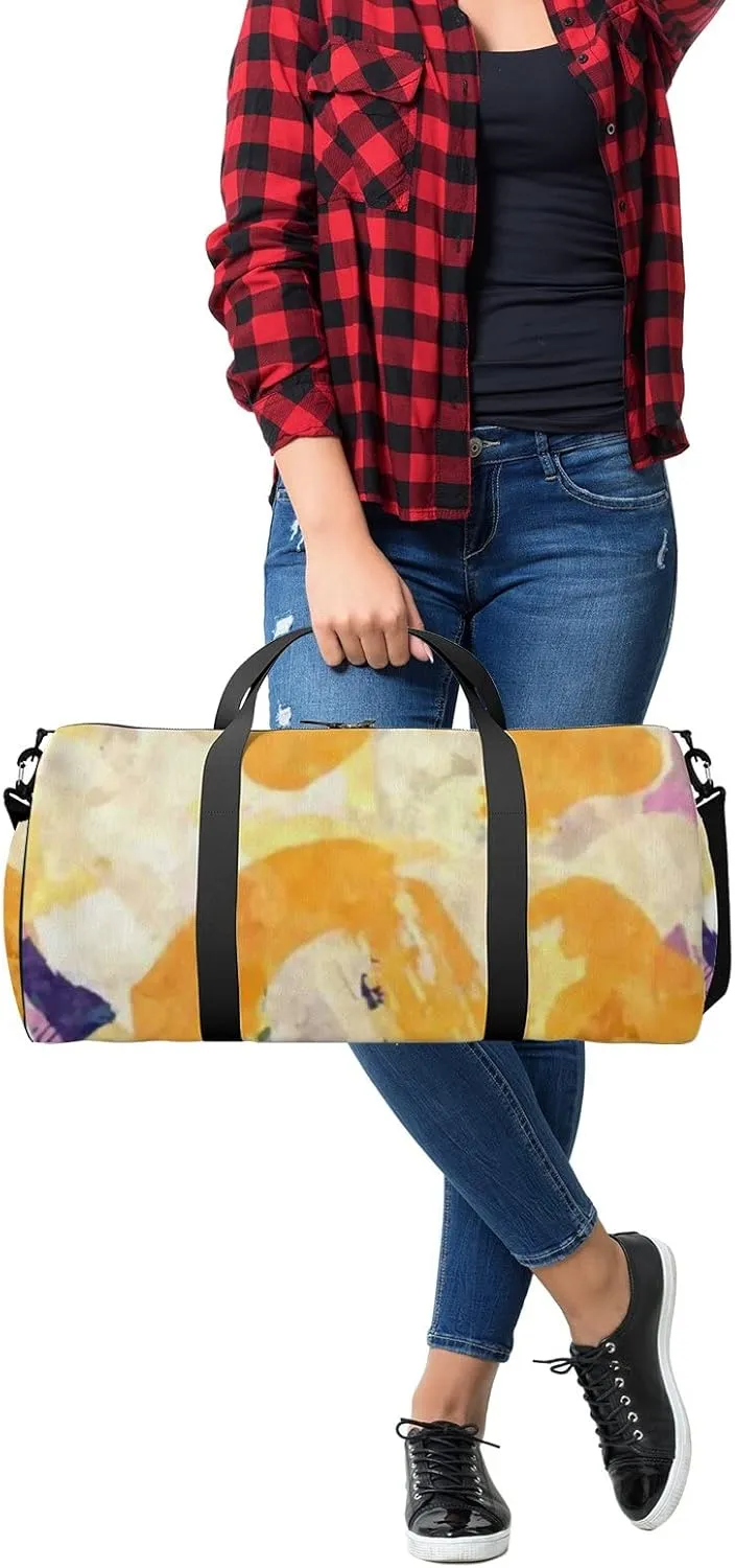 Texture Strokes Colored Paint Blurred Spots Sports Bag Tote Bag Waterproof Gym Bag with Shoulder Strap Zipper 2 Side Pockets for Men and Women, Travel and Storage Shoulder Bag.