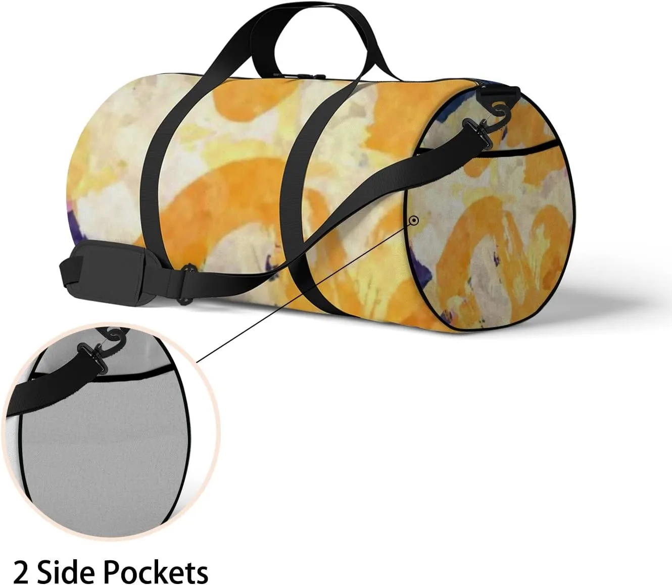 Texture Strokes Colored Paint Blurred Spots Sports Bag Tote Bag Waterproof Gym Bag with Shoulder Strap Zipper 2 Side Pockets for Men and Women, Travel and Storage Shoulder Bag.