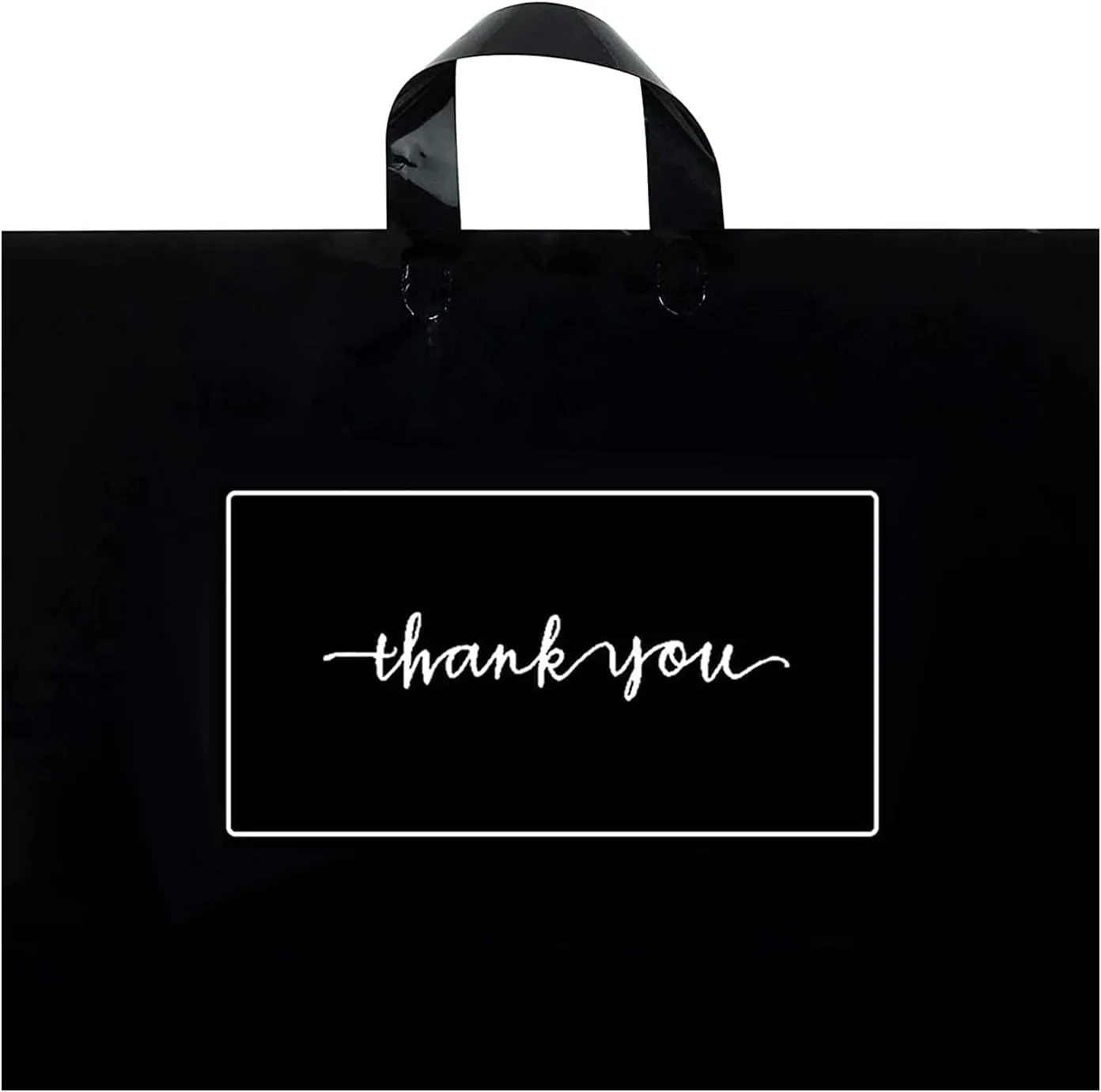 Thank You Merchandise Bags 50Pcs 12x15In Black Thank You Bags Bulk Extra Thick 3.15Mil Bags for Small Business - Large Thank You Shopping Bags for Boutique Retail Bags with Handles