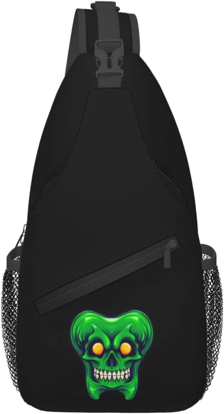 The Dreaded Green Teeth Crossbody Bags For Women Men Chest Backpack Gym Shoulder Bag Travel Outdoor Sports Casual Crossbody Bags