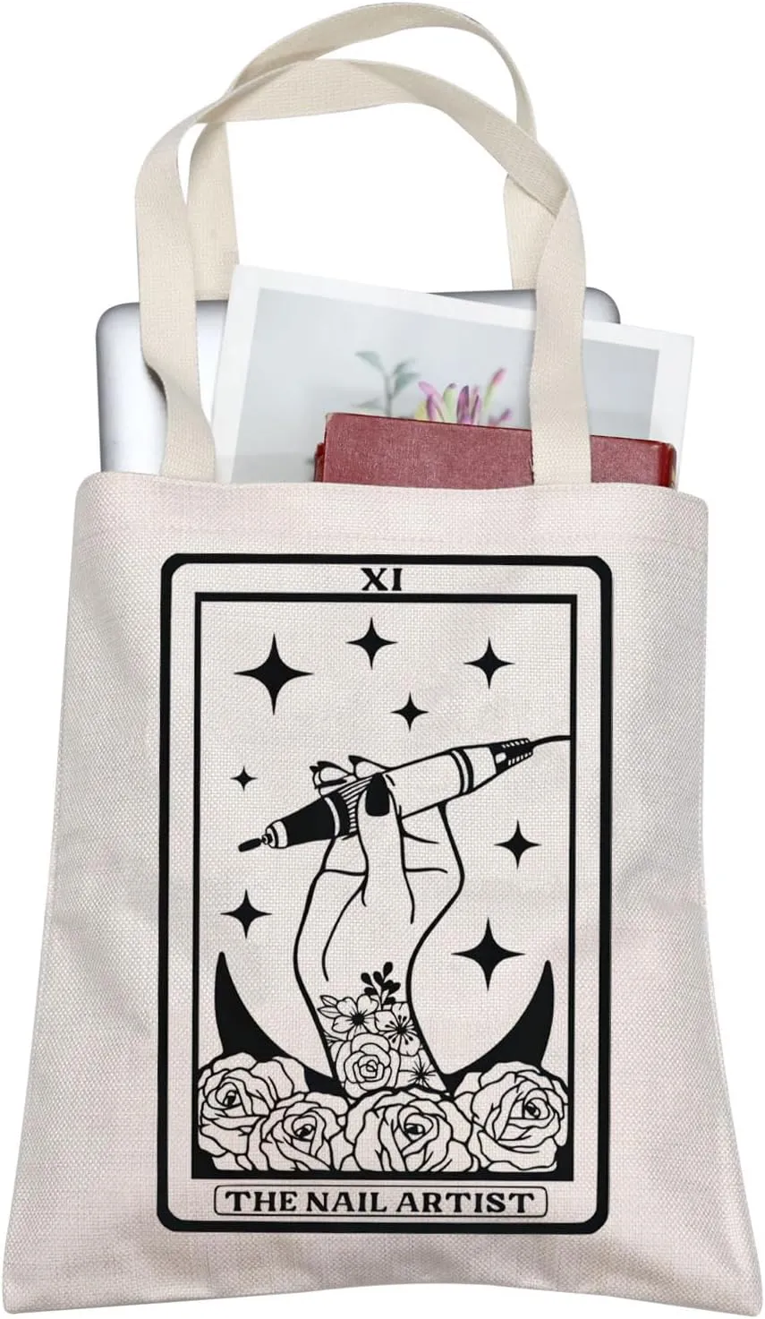 The Nail Artist Gifts Nail Tech Gift for Women Nail Technician Travel Tote Bag Nail Art Lover Gift Beautician Gift (Nail Tech Tote)