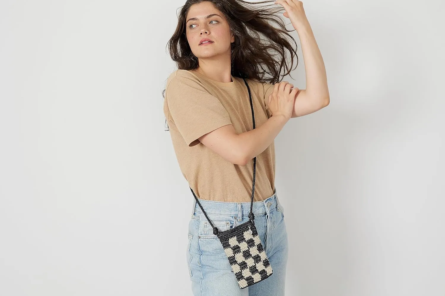 The Sak Josie Mini Crossbody in Crochet with Adjustable Strap