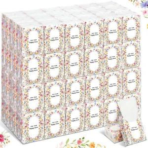 Therwen 100 Pack Wedding Happy Tears Tissues Packs for Wedding Guests 1000 Sheet Tissues Packs Travel Size Bulk Wedding Tissues Wedding Day Welcome Bags Essentials Stuffers Emergency Kit (Bright)
