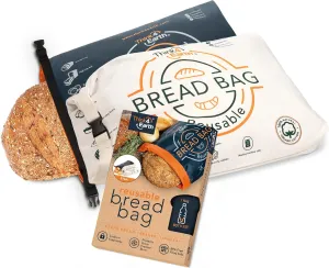 Think4Earth - (2 Pack) Reusable Bread Bags - Freezer Storage for Homemade Bread, Sourdough Loafs, Gift Giving