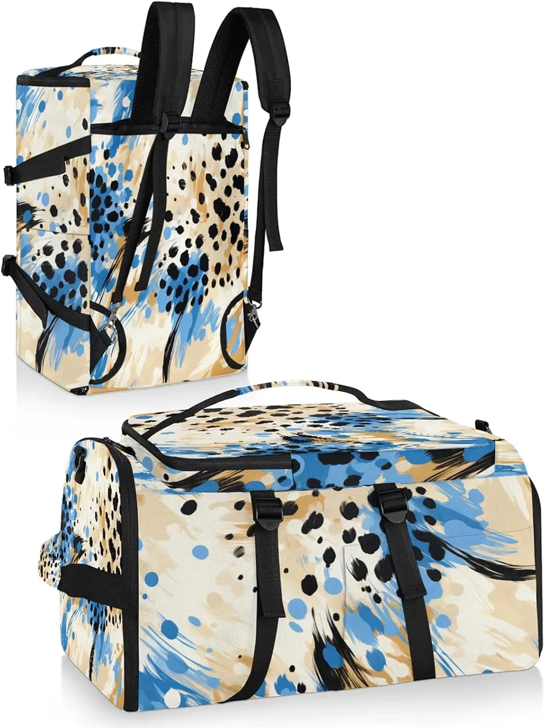 Tiger Animal Skin Gym Bags for Men Women Sports Backpack with Shoe Compartment 3-in-1 Tactical Duffle Bag for Overnight Weekender Travel