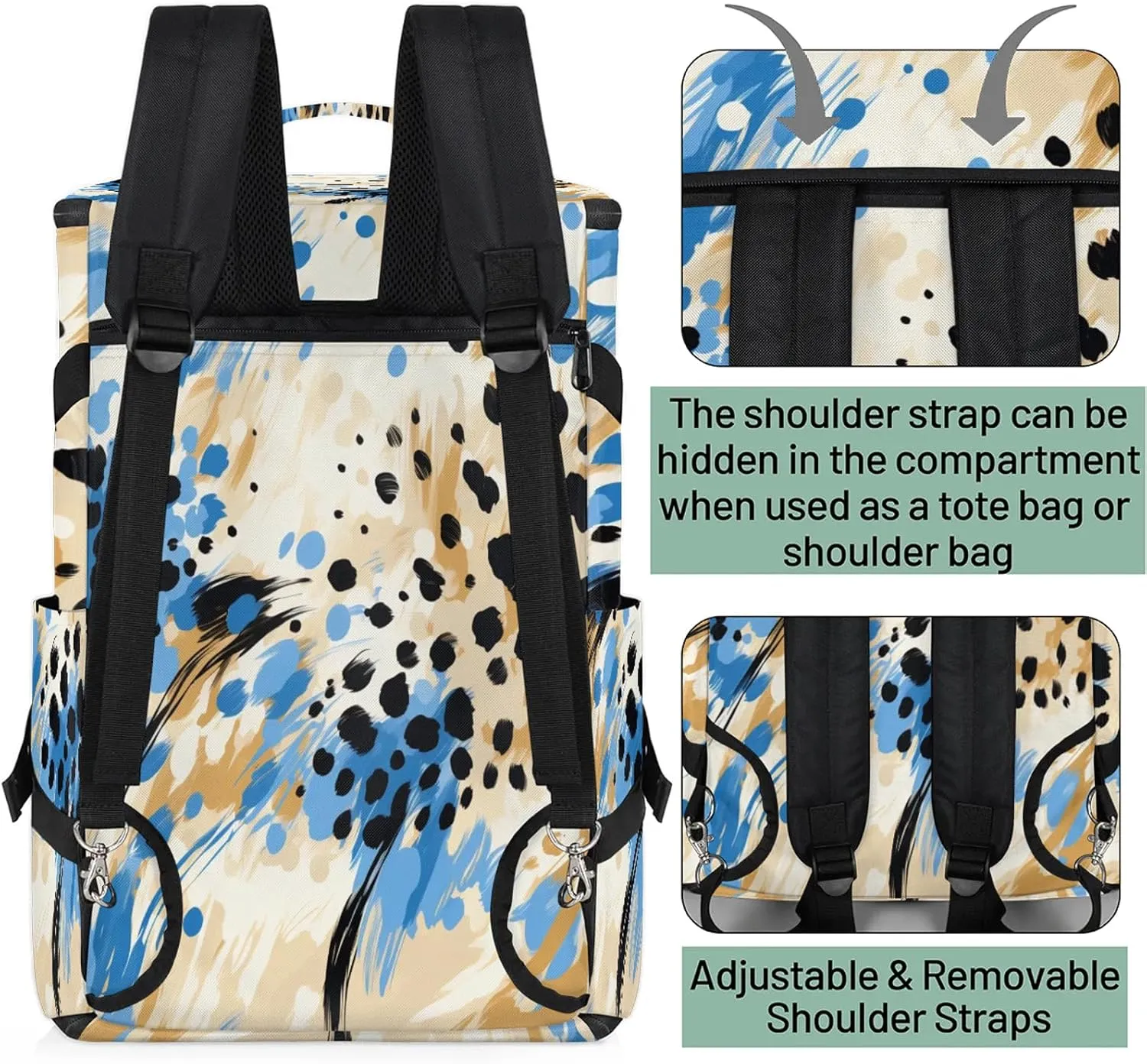 Tiger Animal Skin Gym Bags for Men Women Sports Backpack with Shoe Compartment 3-in-1 Tactical Duffle Bag for Overnight Weekender Travel