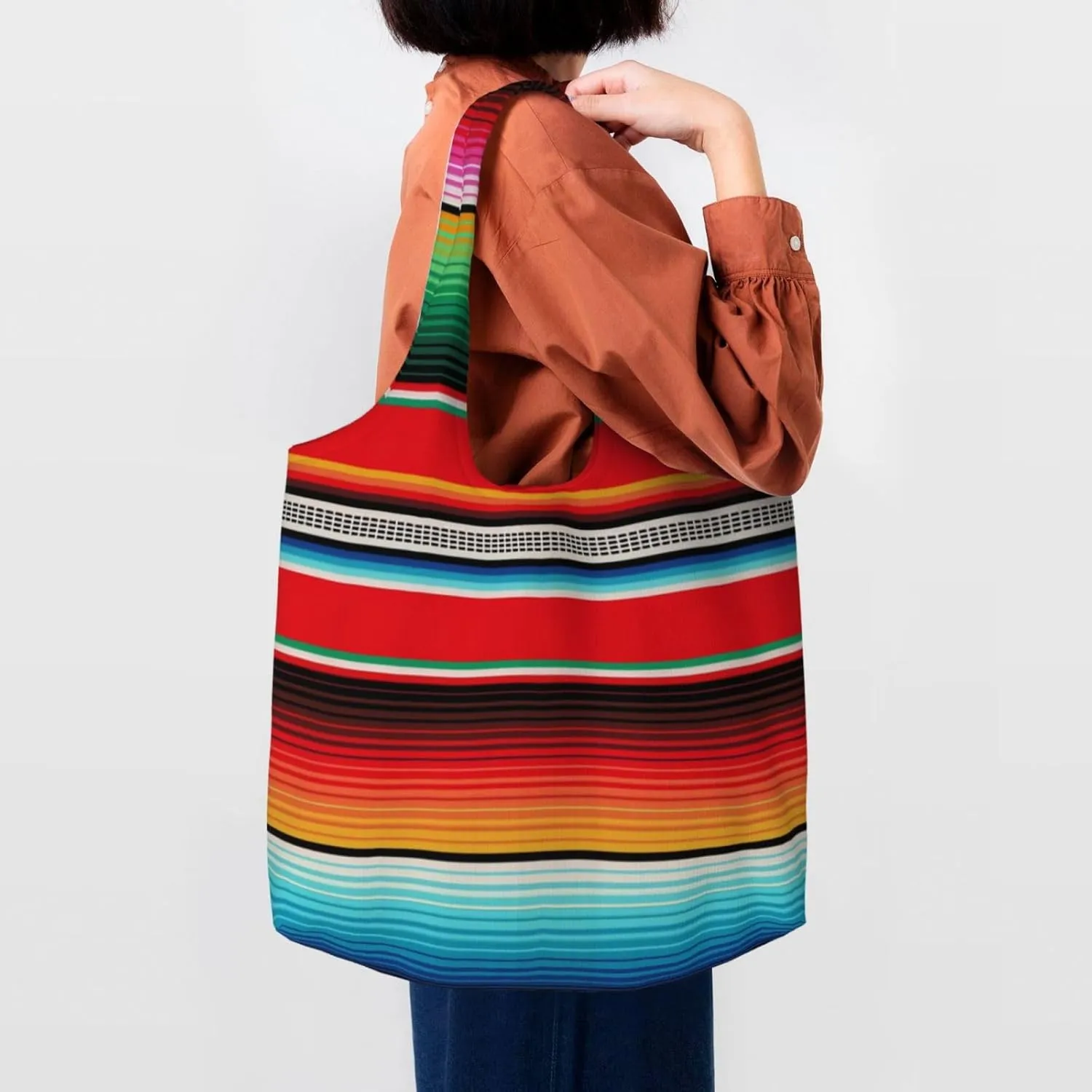 Tiger Stripes Canvas Tote Bags Reusable Shopping Bag Handbag for Shopper Beach Gifts