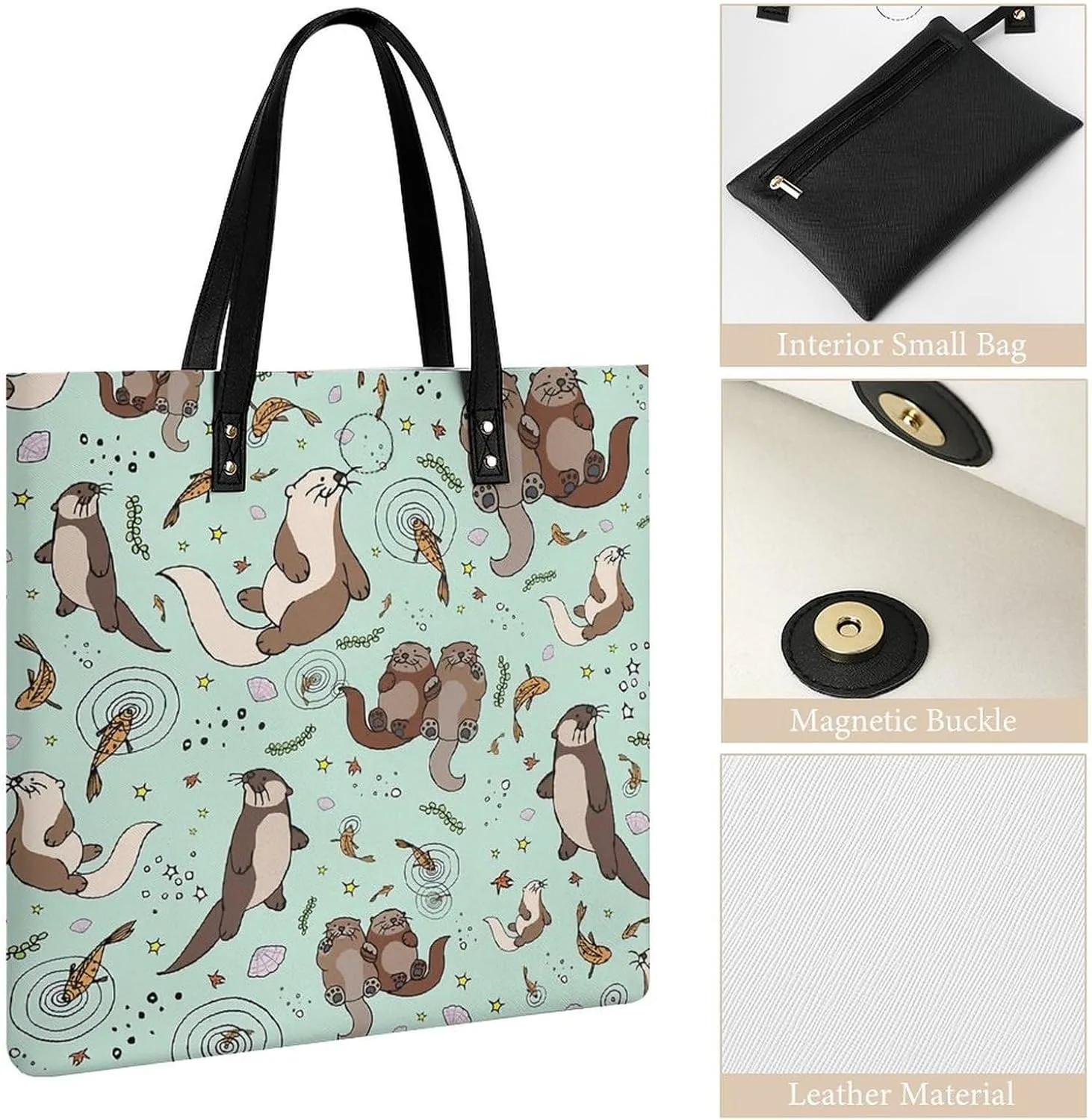 TigerPrint Fashionable All Printed Leather Handbag Unisex