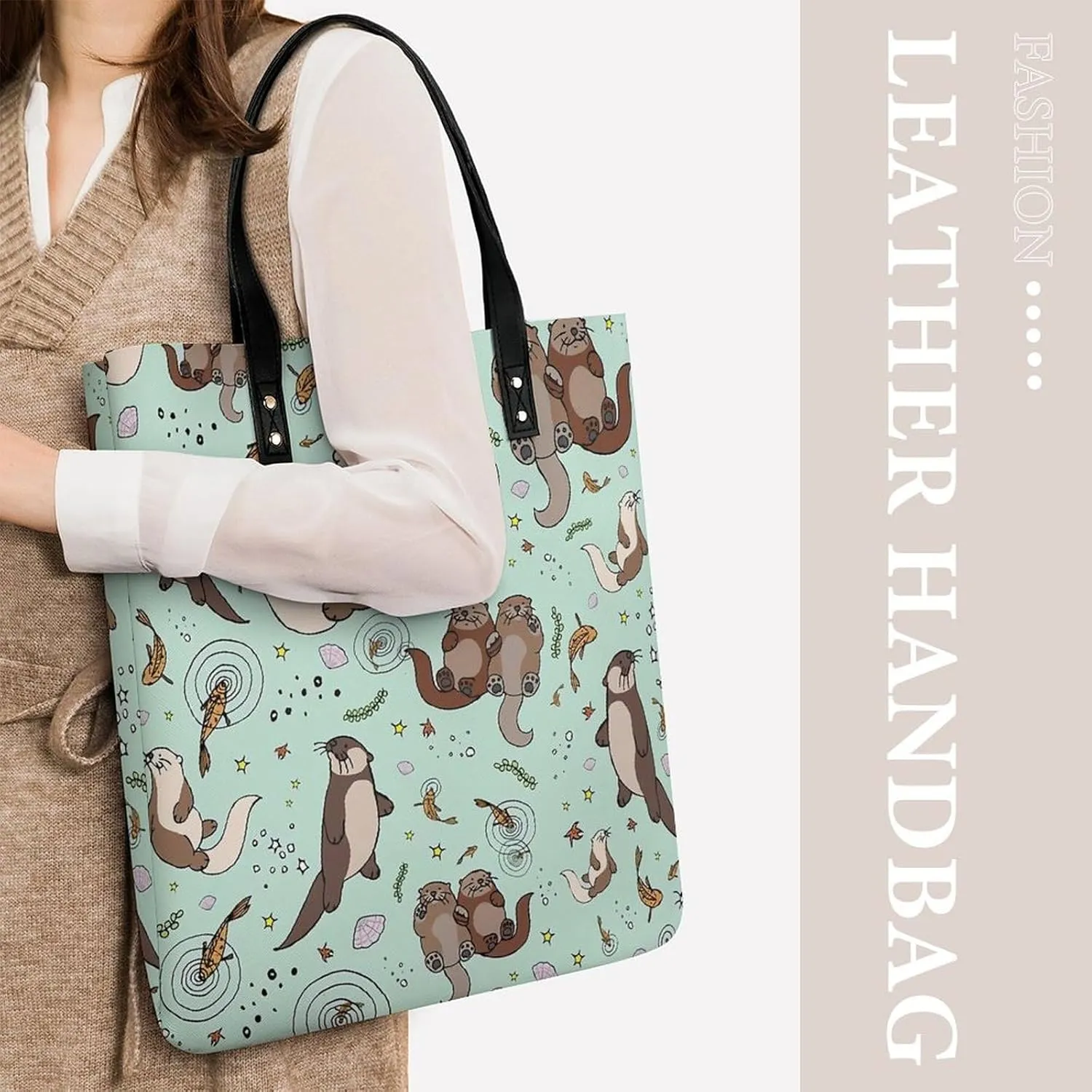 TigerPrint Fashionable All Printed Leather Handbag Unisex