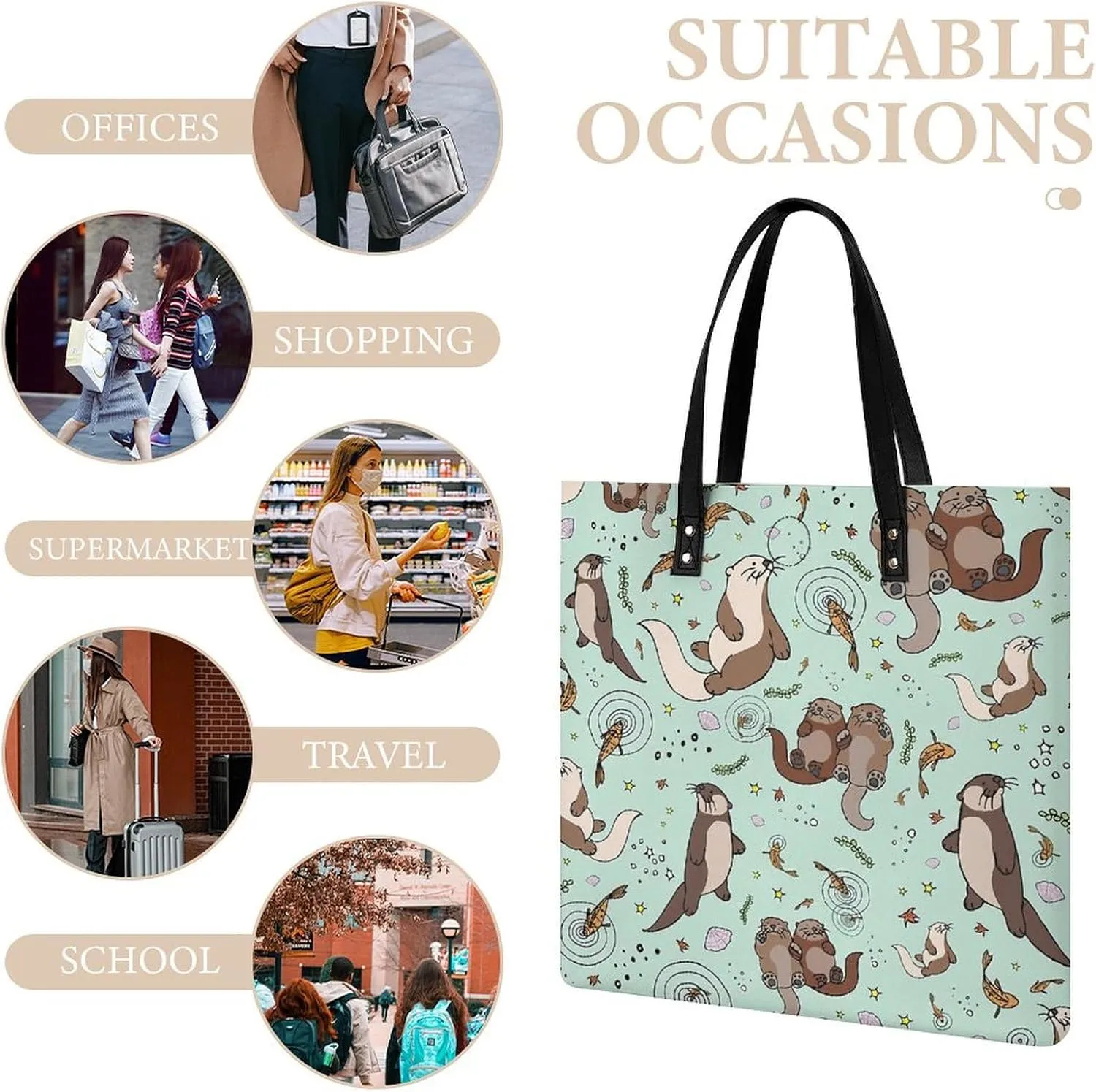 TigerPrint Fashionable All Printed Leather Handbag Unisex