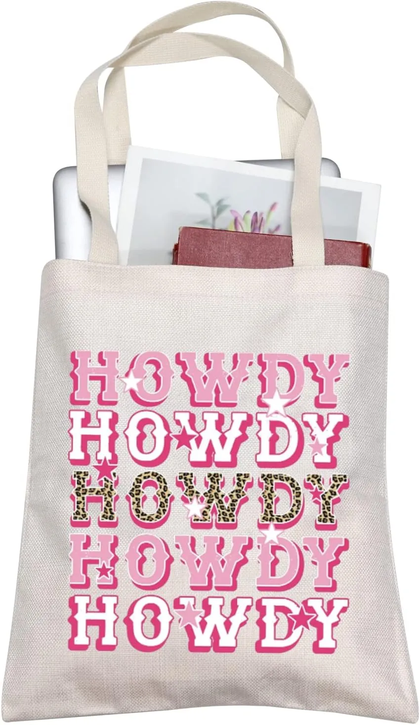 TOBGB Howdy Gift Howdy Inspired Tote Bag Howdy Western Gifts Western Country Southern Cowgirl Gifts Western Tote Bag