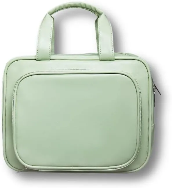 Toiletry Bag for Women Men, Waterproof Makeup Cosmetic Bag Travel Organizer Travel Bag (Green with long handle)