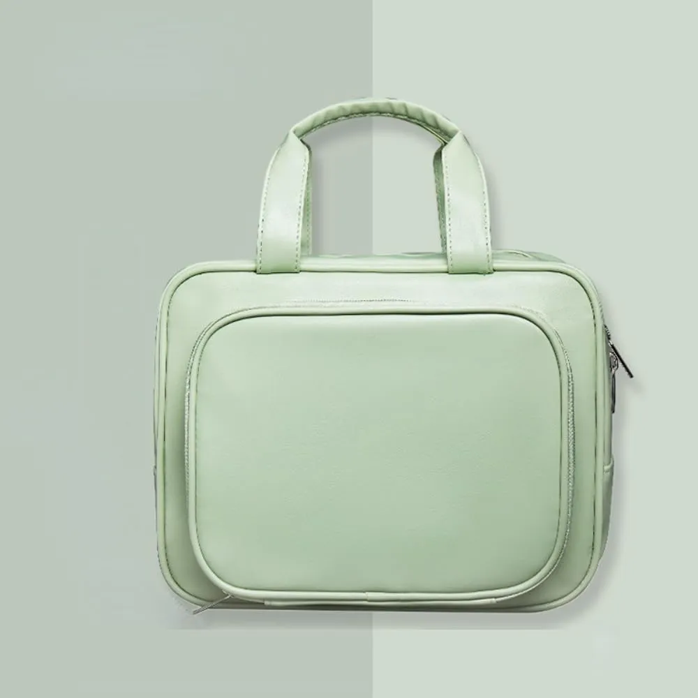 Toiletry Bag for Women Men, Waterproof Makeup Cosmetic Bag Travel Organizer Travel Bag (Green with long handle)
