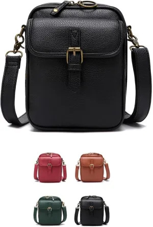 Tojoyride Crossbody Bag, Urvashi Crossbody Leather Bag, Vintage Anti Theft Purse for Women with 10 RFID card inserts