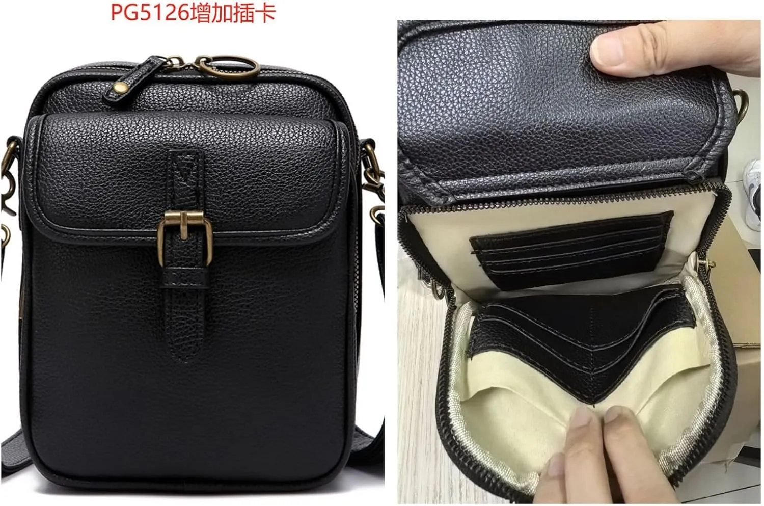 Tojoyride Crossbody Bag, Urvashi Crossbody Leather Bag, Vintage Anti Theft Purse for Women with 10 RFID card inserts