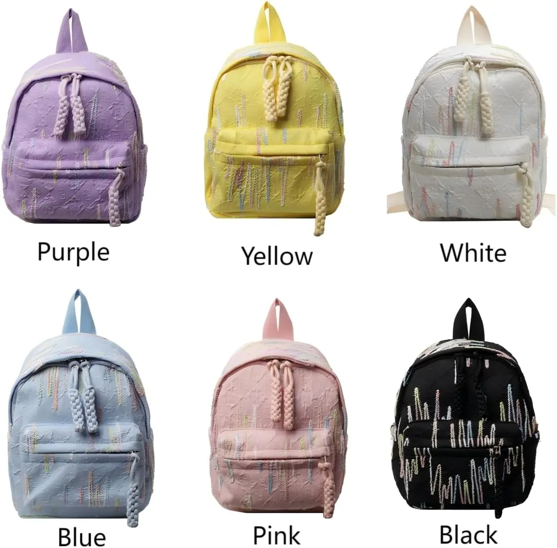 TOMAY Personalized Pink/Blue 3D Color Striped Backpack Embroidery Custom Name Cute Mini Backpack Suitable For Daily Activities