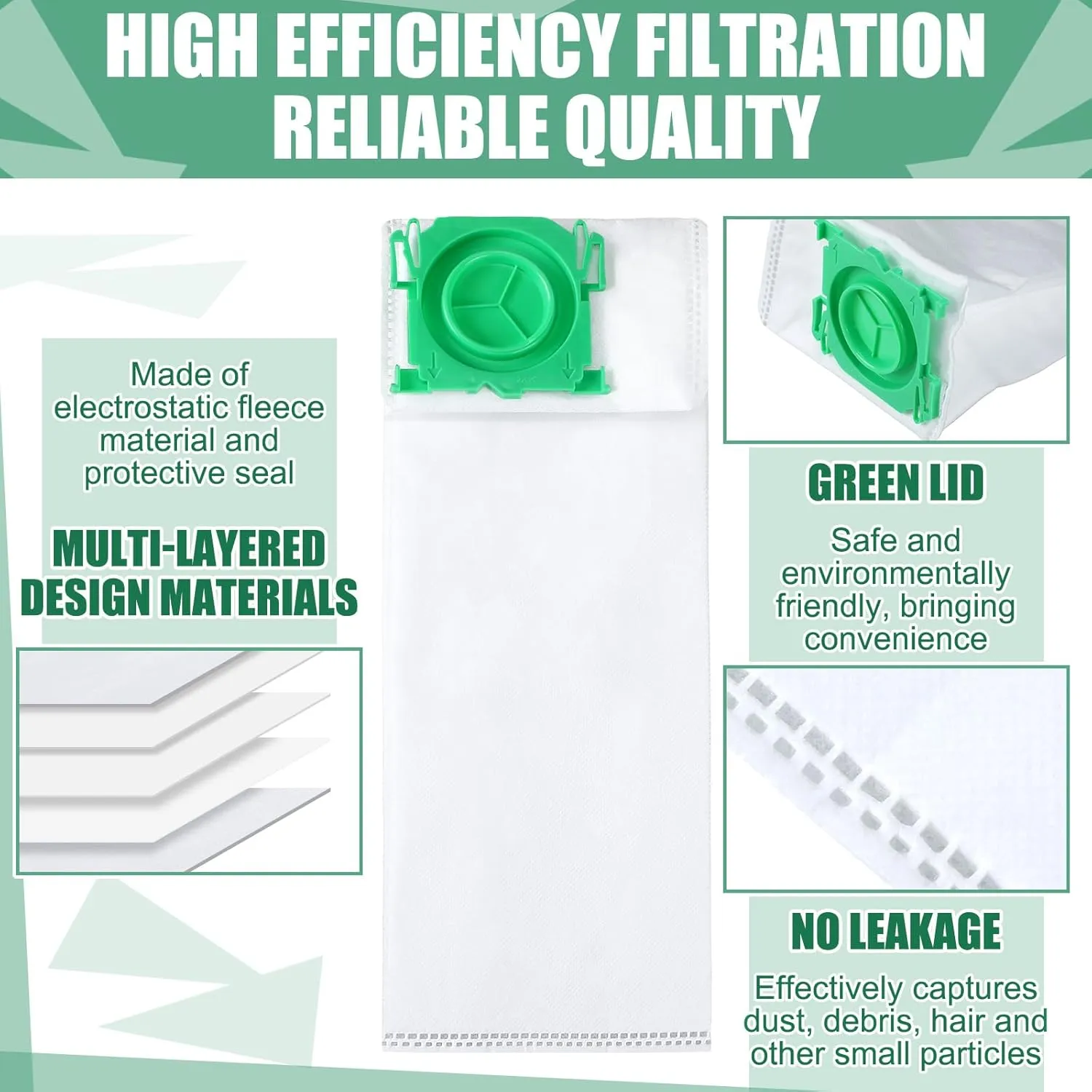 Tondiamo 12 Pcs Vacuum Cleaner Bags Compatible with Sebo K Series Sebo x Series X1 X2 X3 X4 X5 Extra Pet Xp2 Xp3 5093er Airbelt K Windsor Sensor X1 X2 X3 X4 X5