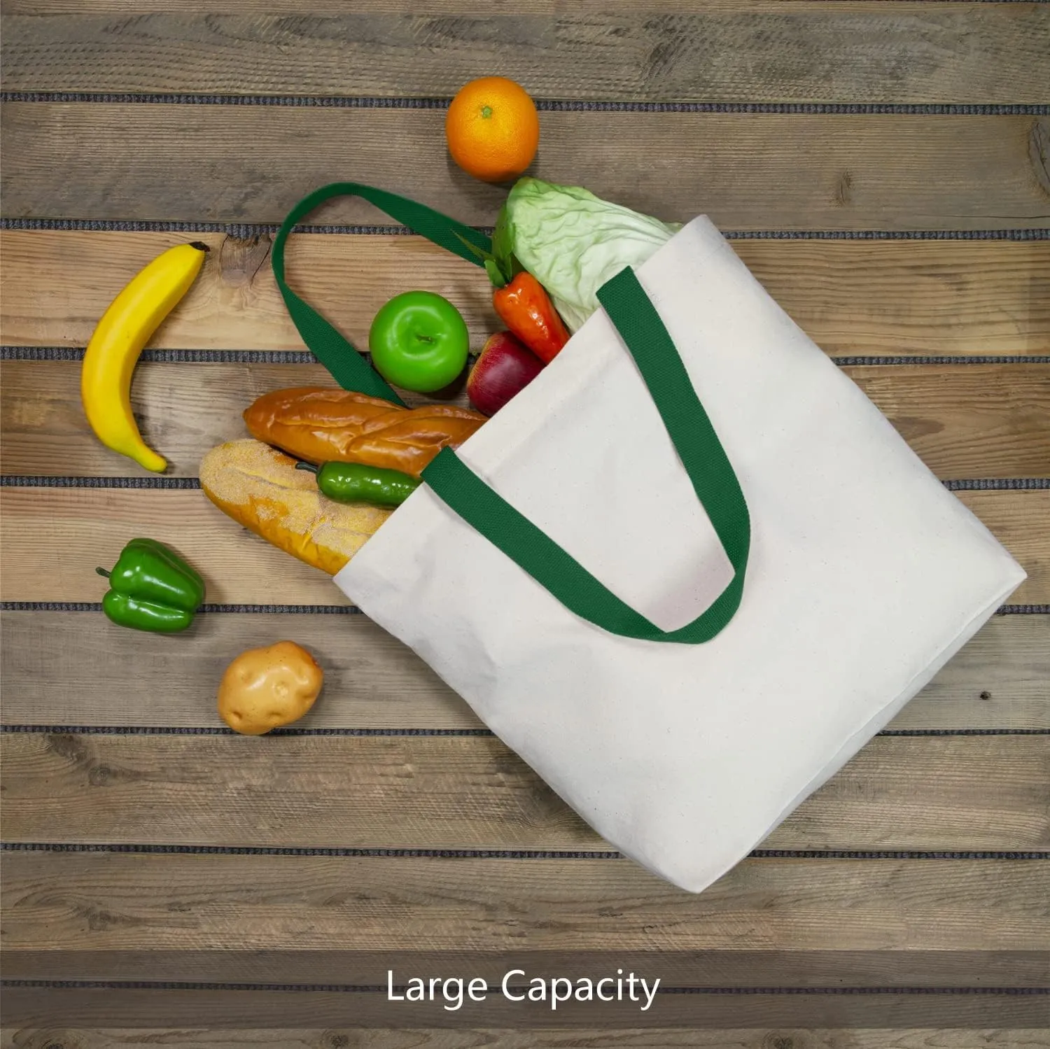 TOPDesign 6-Pack Canvas Tote Bags with Magnetic Snap, Reusable Grocery Shopping Bags, DIY Your Creative Designs