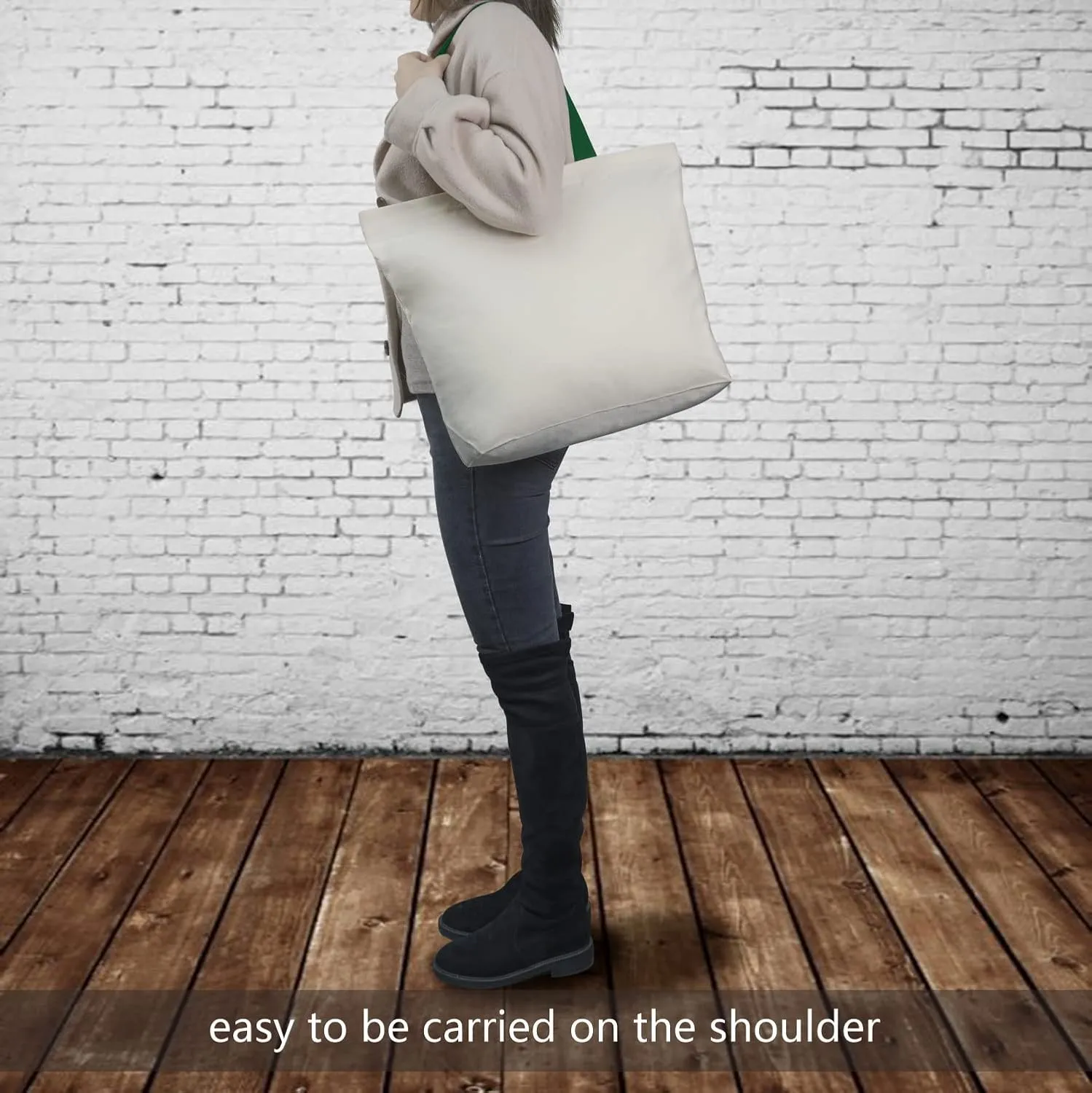 TOPDesign 6-Pack Canvas Tote Bags with Magnetic Snap, Reusable Grocery Shopping Bags, DIY Your Creative Designs