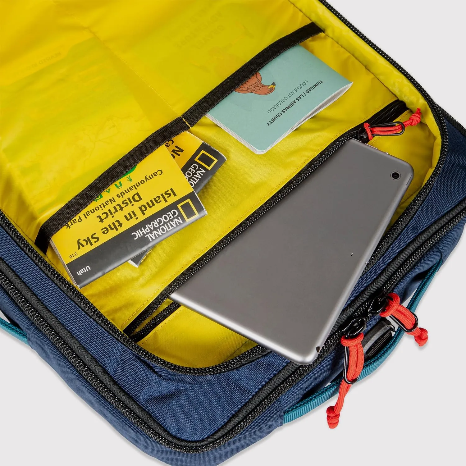 Topo Designs Global Travel Bag 30-40 Liter - Carry-on Compliant Versatile Pack, 3 Carry Options, External Laptop Sleeve (Eco-Friendly, 30L, Denim)