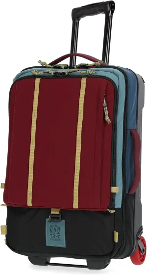 Topo Designs Global Travel Roller Bag Suitcase, 44L Carry-On, 3 Handles, Smooth Heavy Duty Wheels, Telescoping Handle, Durable   Rugged, WRAP Certified (Denim)