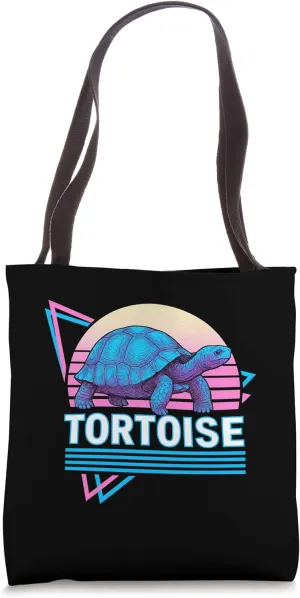 Tortoise Retro Vintage Synthwave Aesthetic Animal Lover Tote Bag