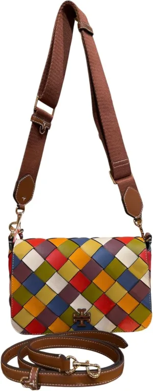 Tory Burch Women's Thea Multiwoven Flat Wallet Crossbody Bag