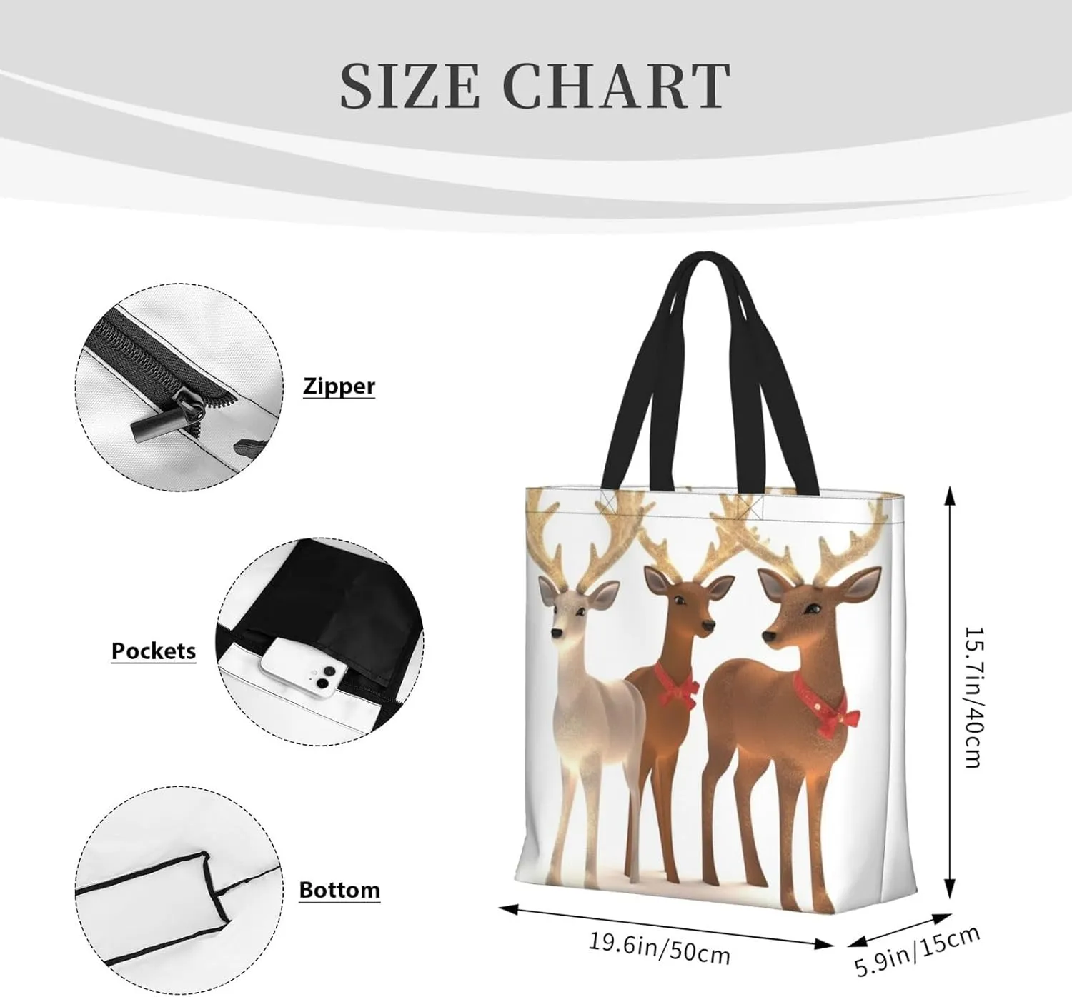 Tote Bag for Women Abstract Gray Shoulder Bag with Zipper Handbag Large Capacity Reusable Grocery Bag