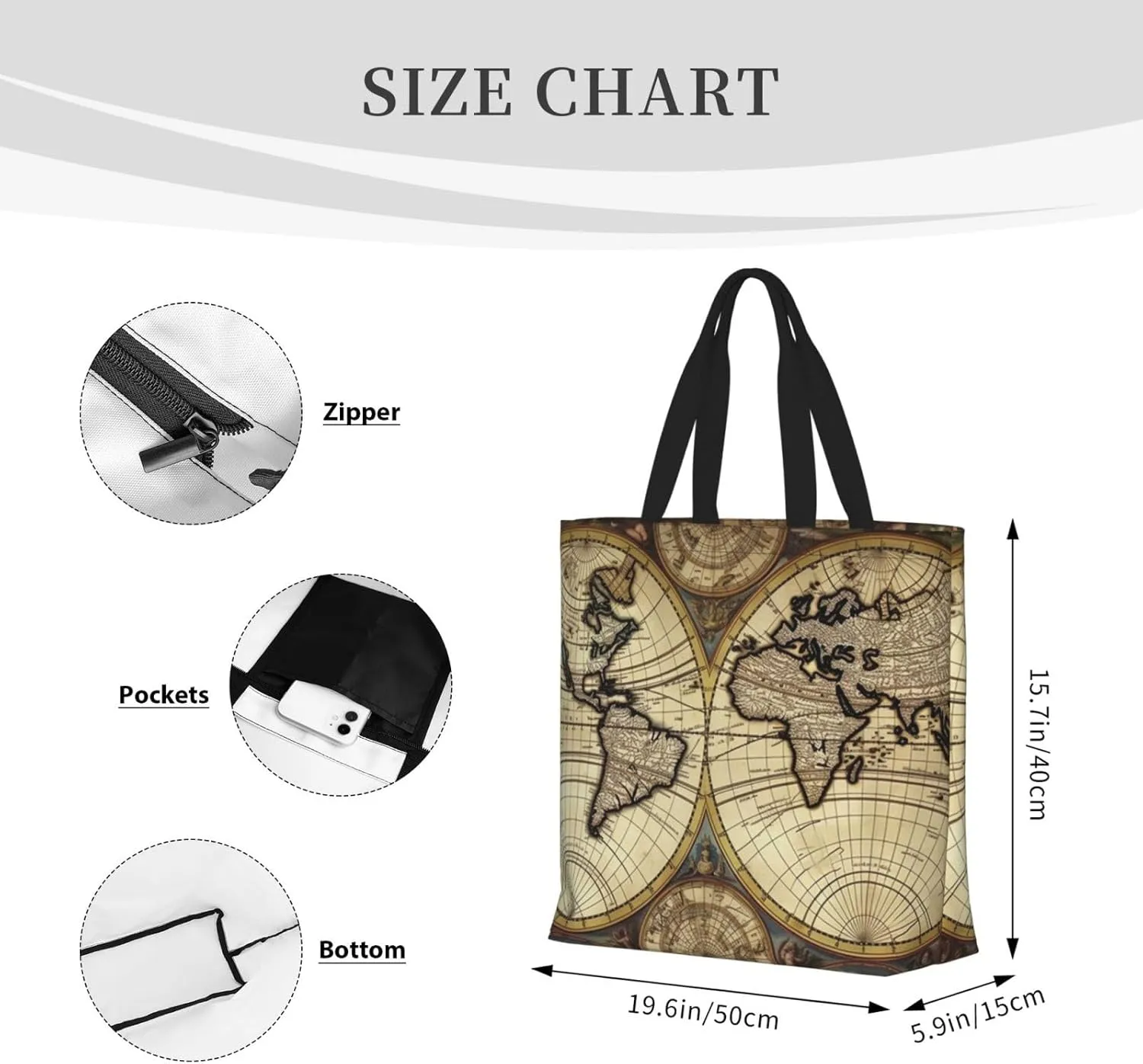 Tote Bag for Women Beach Sunrise Shoulder Bag with Zipper Handbag Large Capacity Reusable Grocery Bag