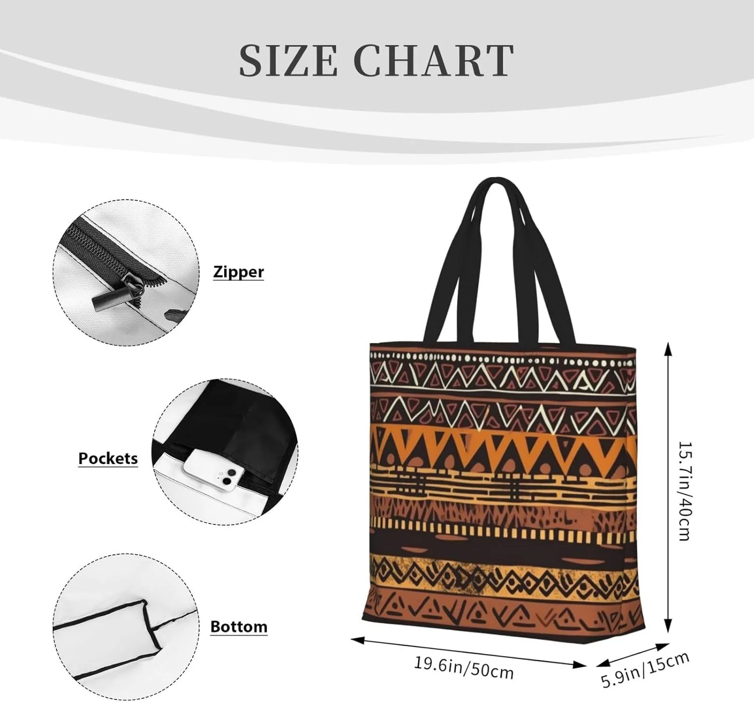 Tote Bag for Women Border Collie Shoulder Bag with Zipper Handbag Large Capacity Reusable Grocery Bag