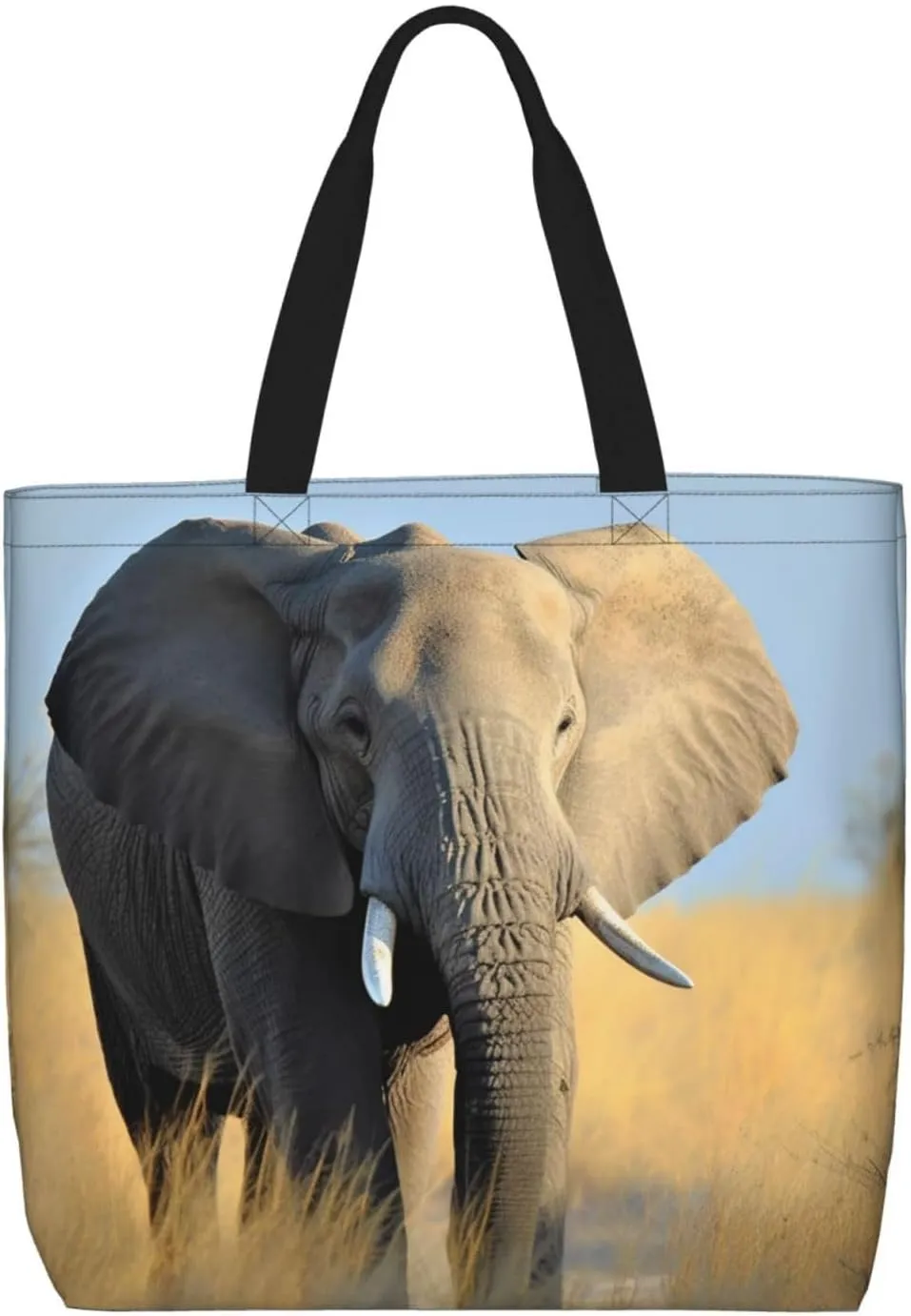 Tote Bag for Women Cupcakes Donuts Shoulder Bag with Zipper Handbag Large Capacity Reusable Grocery Bag