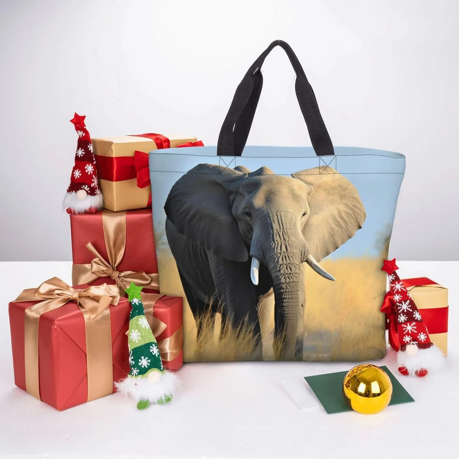 Tote Bag for Women Cupcakes Donuts Shoulder Bag with Zipper Handbag Large Capacity Reusable Grocery Bag