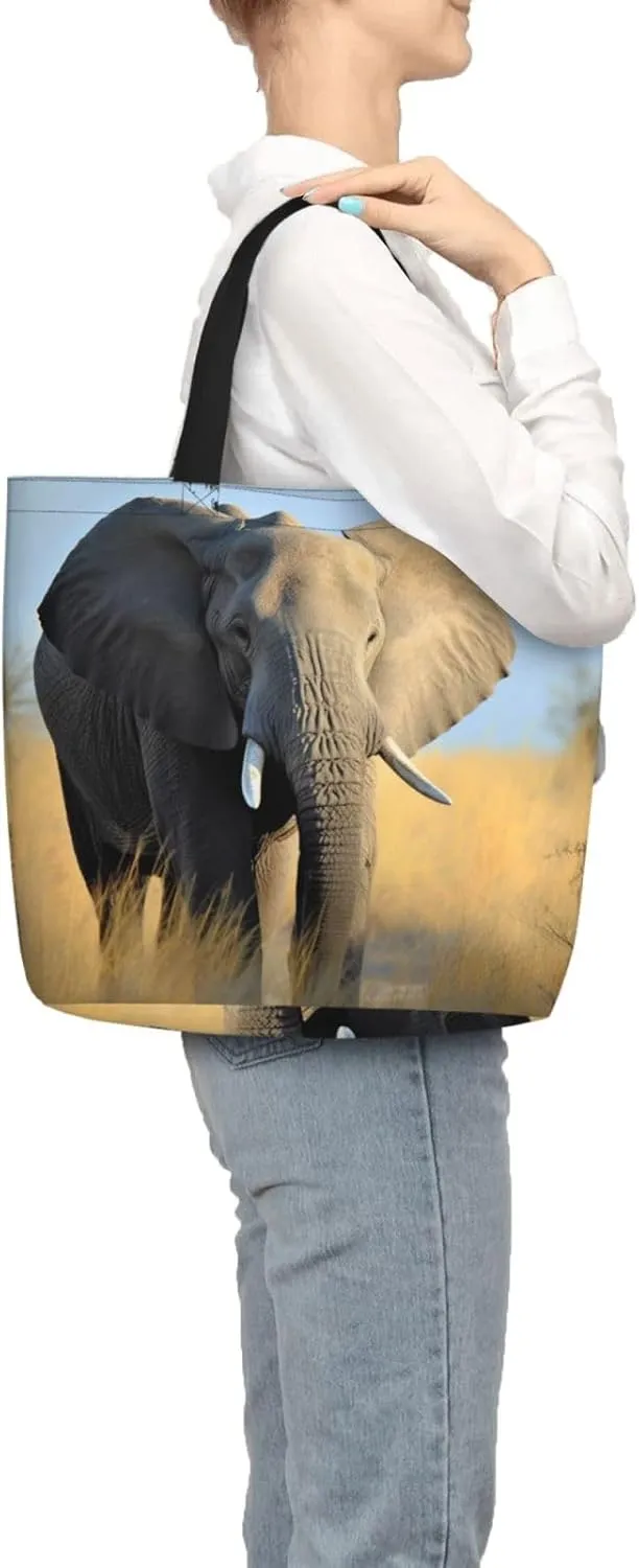 Tote Bag for Women Cupcakes Donuts Shoulder Bag with Zipper Handbag Large Capacity Reusable Grocery Bag