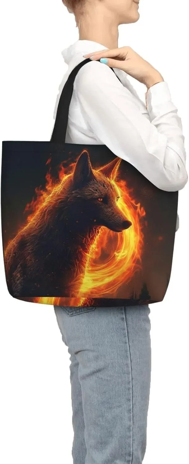 Tote Bag for Women Cute puppy funny Shoulder Bag with Zipper Handbag Large Capacity Reusable Grocery Bag