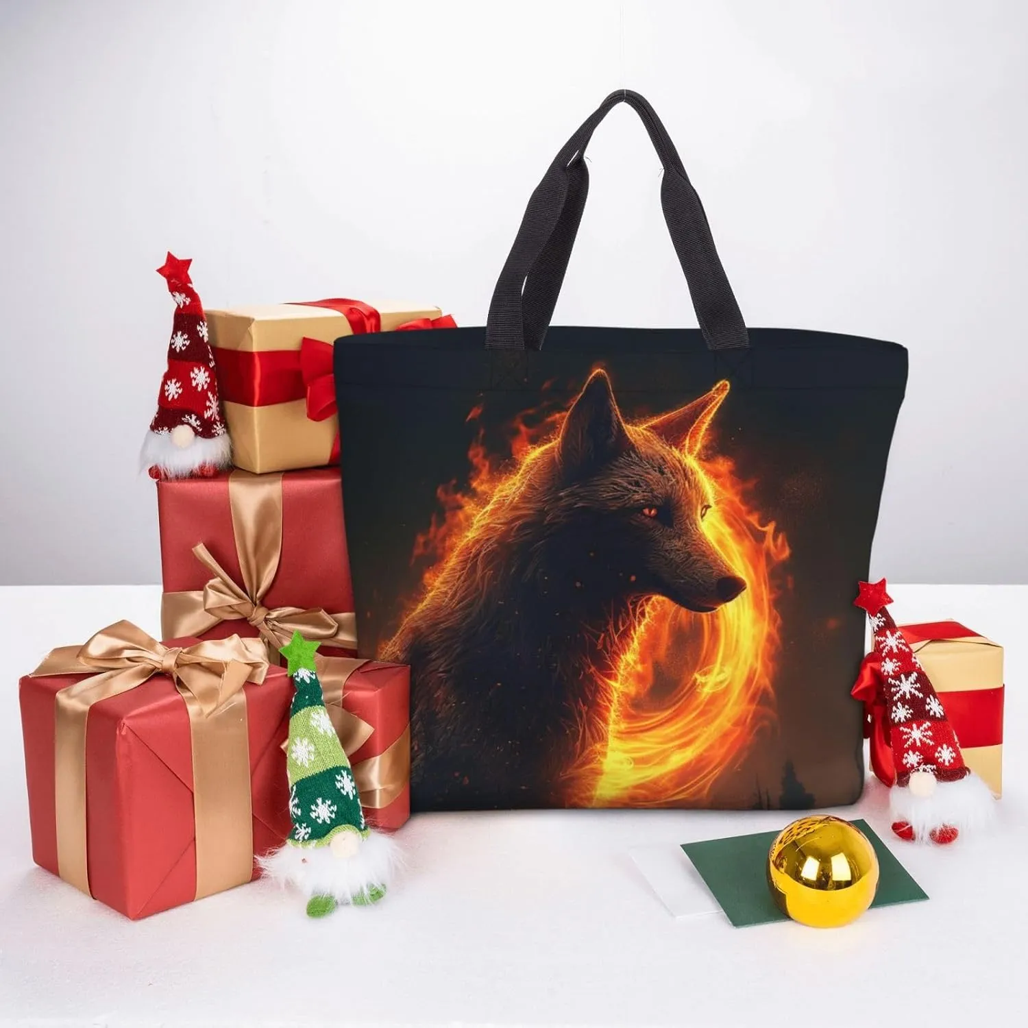 Tote Bag for Women Cute puppy funny Shoulder Bag with Zipper Handbag Large Capacity Reusable Grocery Bag