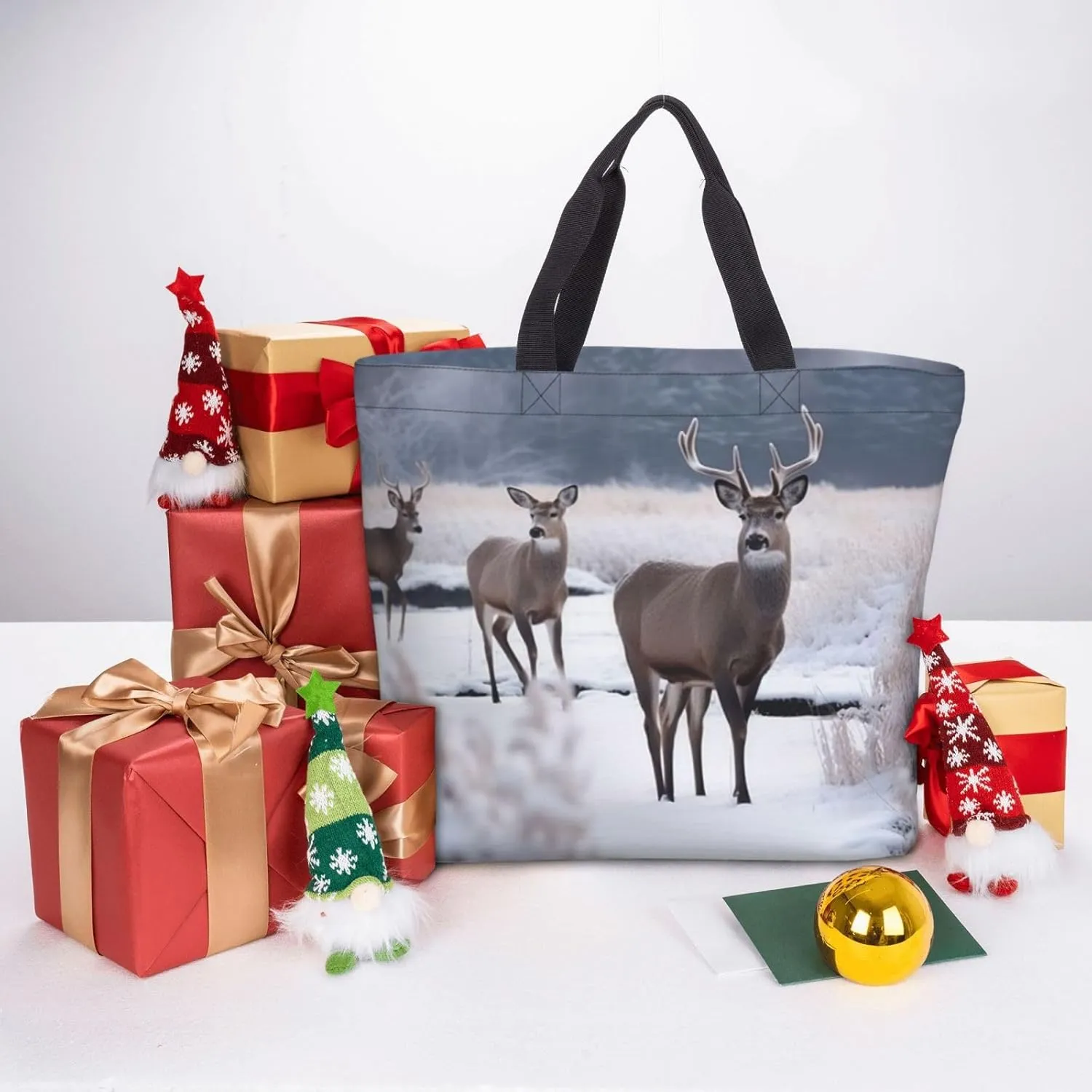 Tote Bag for Women Delicate Brown Pattern Shoulder Bag with Zipper Handbag Large Capacity Reusable Grocery Bag