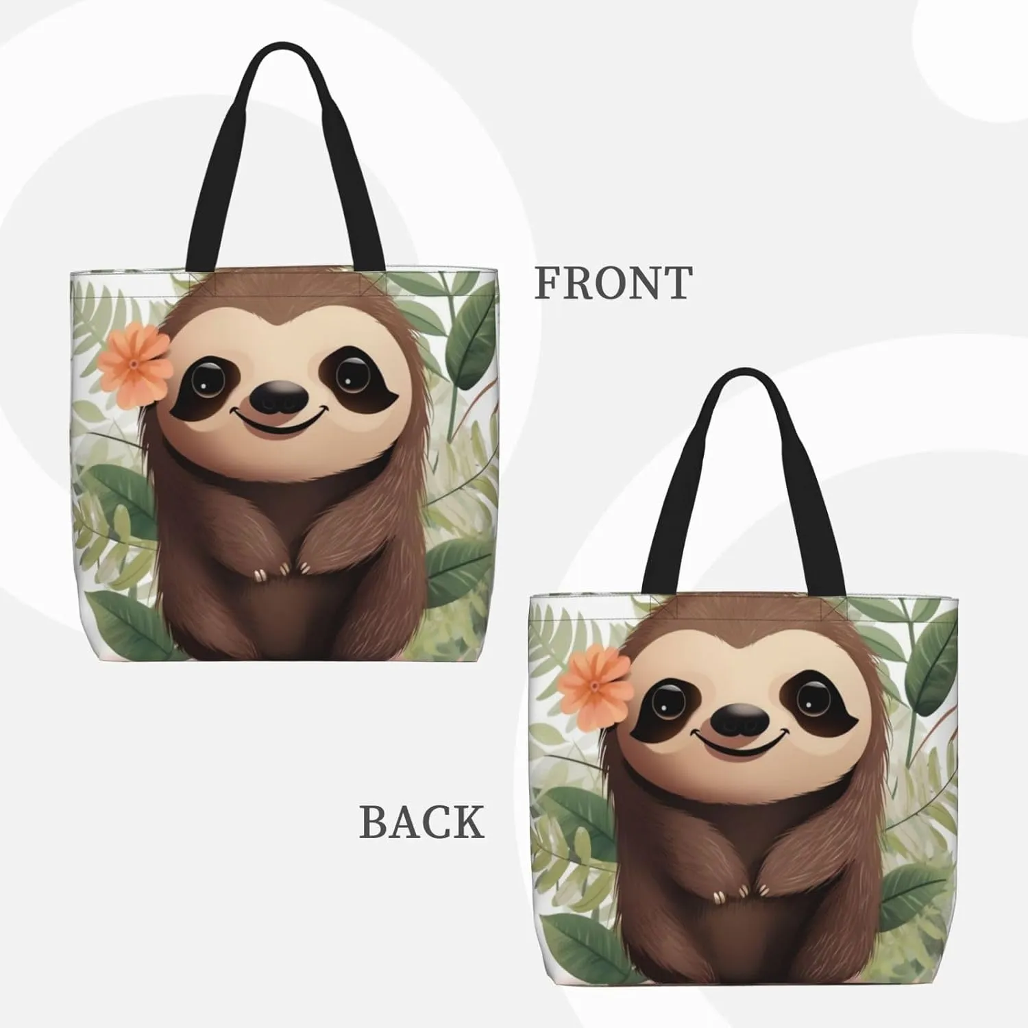 Tote Bag for Women dog and a duck Shoulder Bag with Zipper Handbag Large Capacity Reusable Grocery Bag