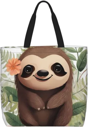 Tote Bag for Women dog and a duck Shoulder Bag with Zipper Handbag Large Capacity Reusable Grocery Bag