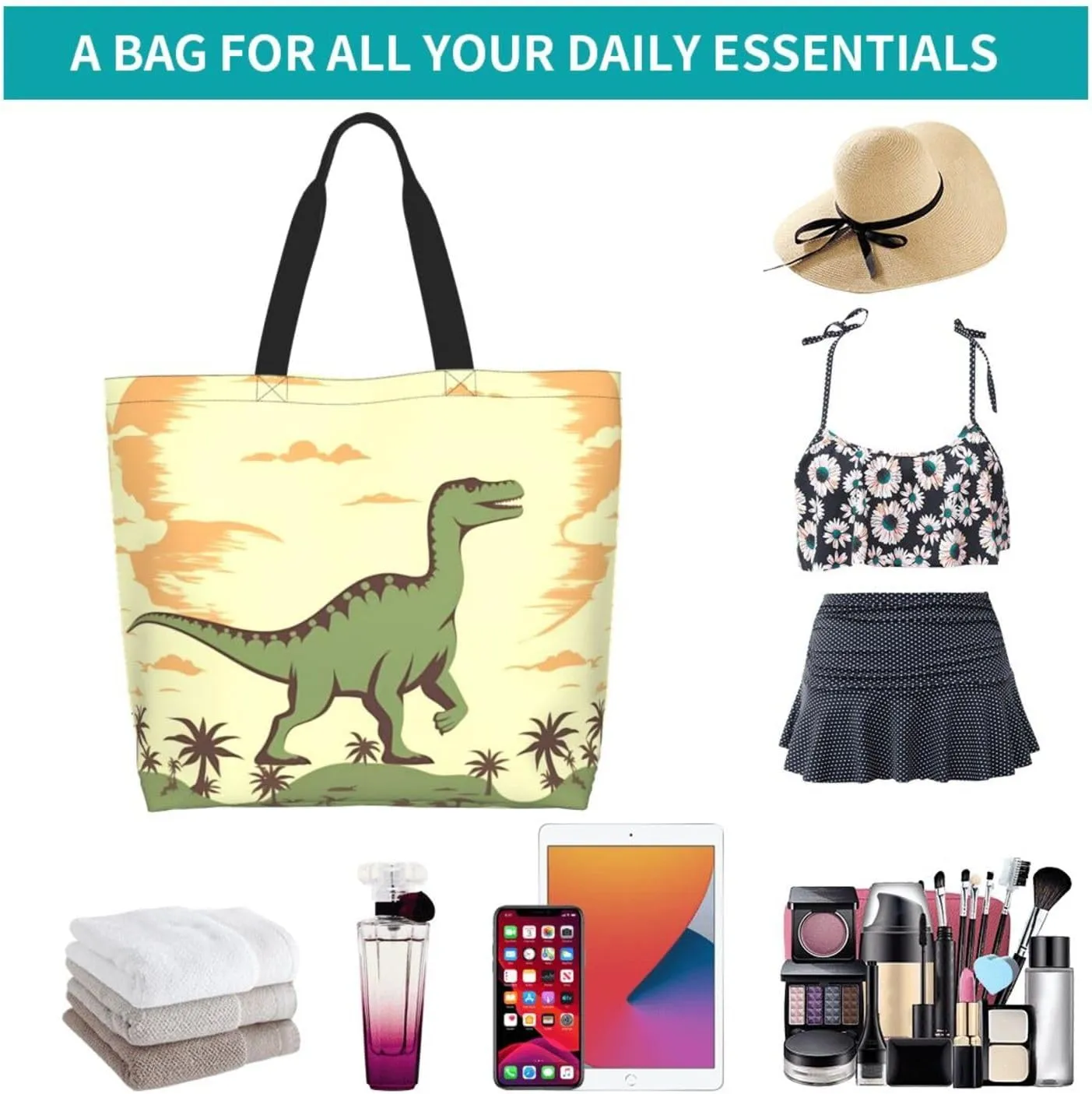 Tote Bag for Women Fairy Tale Castle Grocery Bag Foldable Shopping Bags Reusable Large Tote Bag