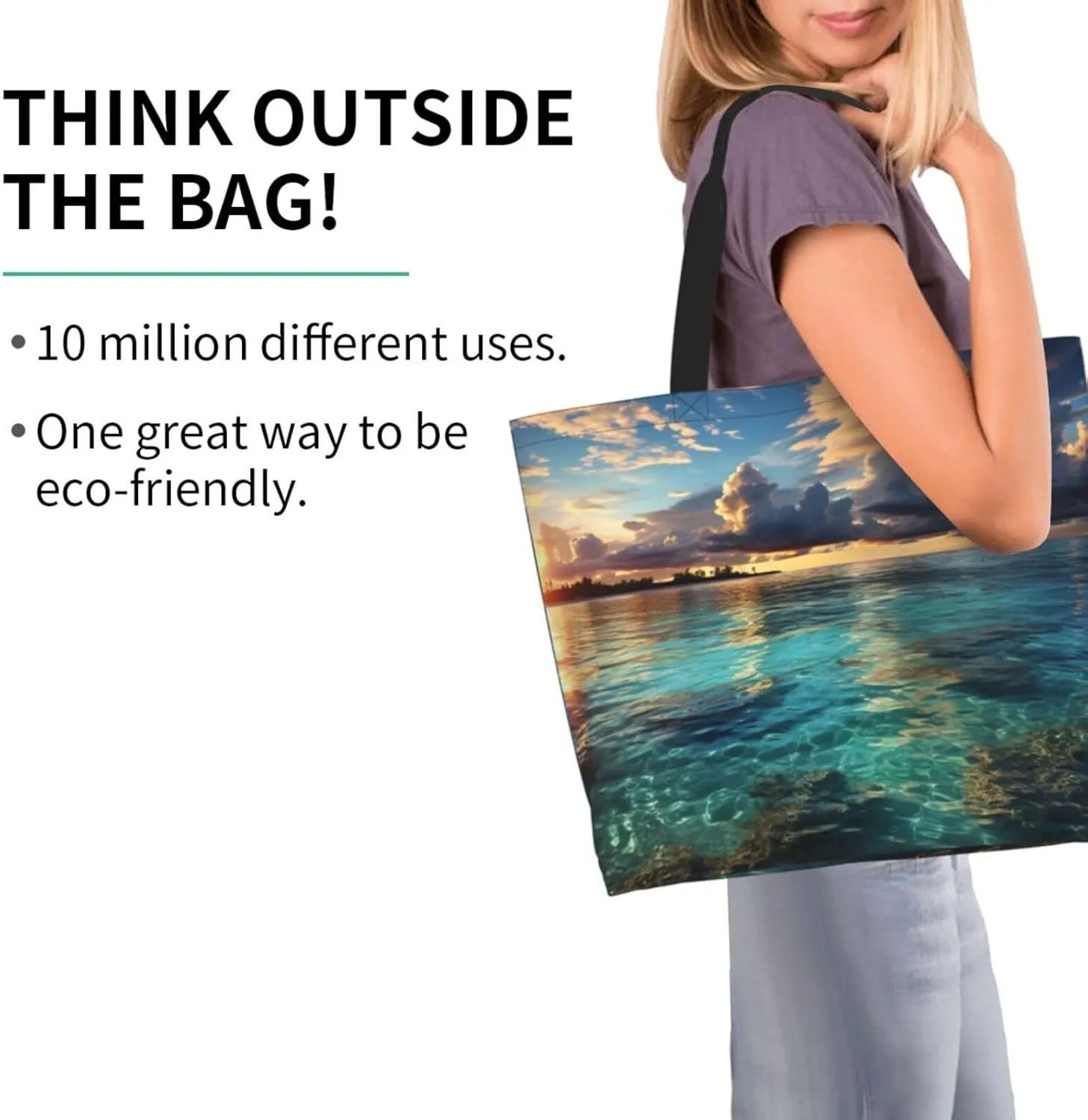 Tote Bag for Women Grocery Bag Reusable Shopping Bag Bird resting on branch Handbag Foldable Shoulder Bag