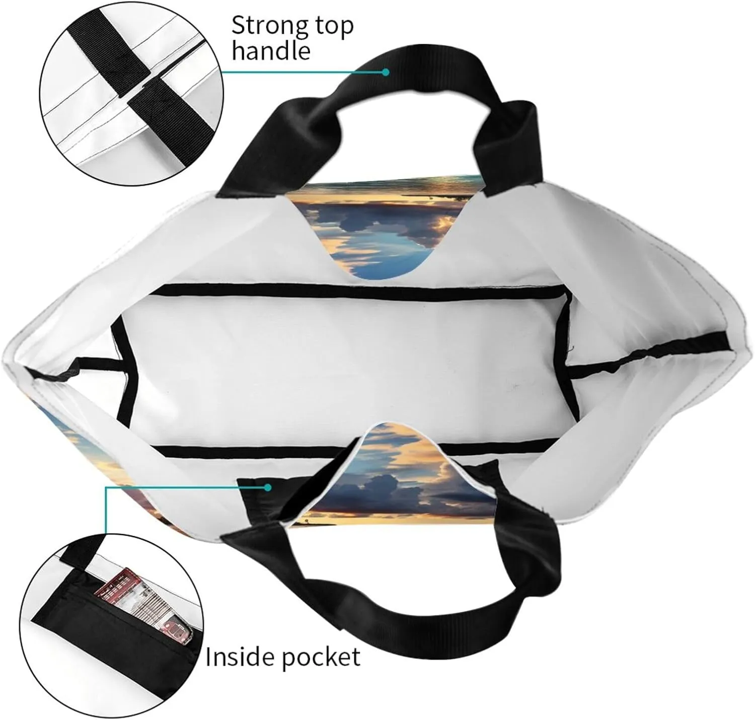Tote Bag for Women Grocery Bag Reusable Shopping Bag Bird resting on branch Handbag Foldable Shoulder Bag