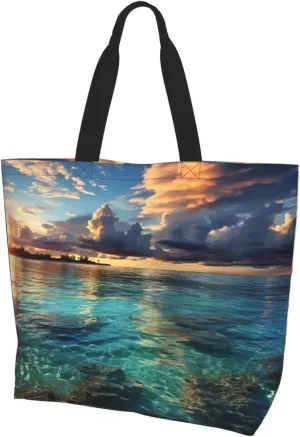 Tote Bag for Women Grocery Bag Reusable Shopping Bag Bird resting on branch Handbag Foldable Shoulder Bag