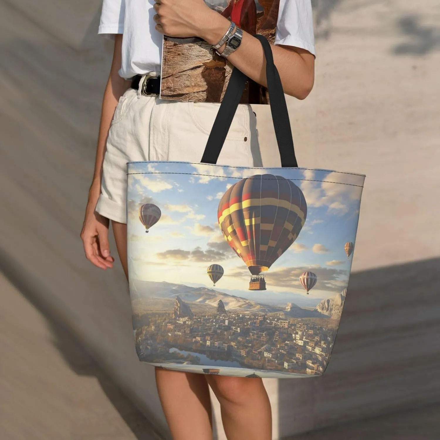 Tote Bag for Women Grocery Bag Reusable Shopping Bag black bird pattern Handbag Foldable Shoulder Bag