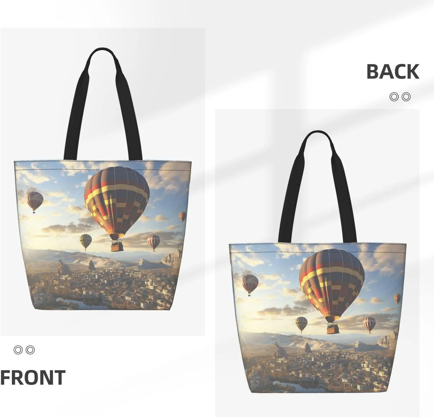 Tote Bag for Women Grocery Bag Reusable Shopping Bag black bird pattern Handbag Foldable Shoulder Bag