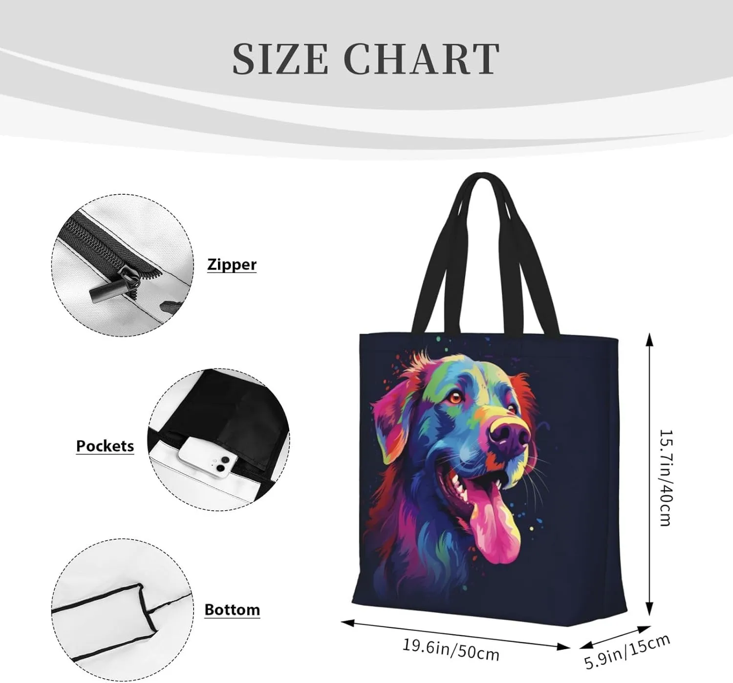 Tote Bag for Women Grocery Bag Reusable Shopping Bag Colorful Heart Tree Handbag Foldable Shoulder Bag