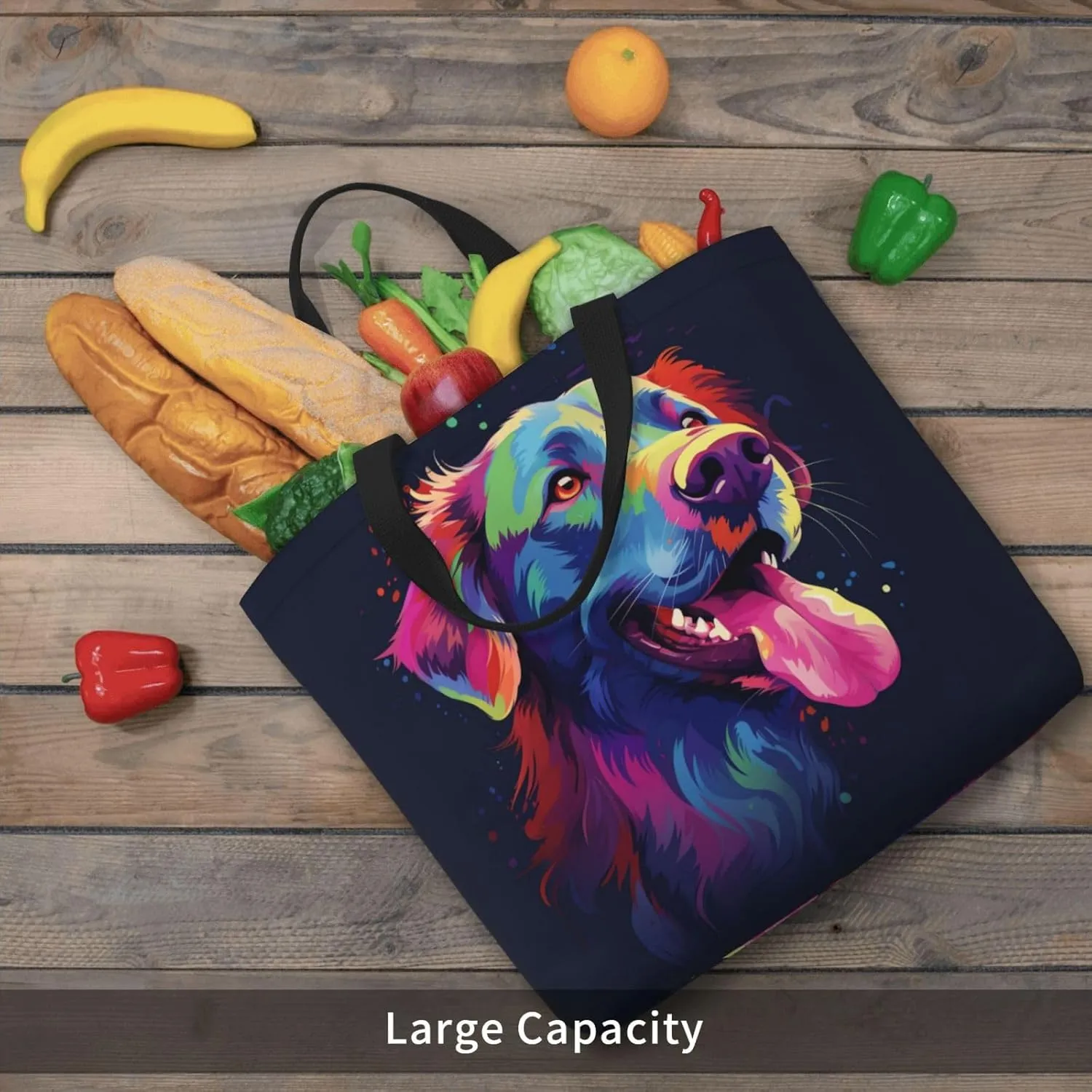 Tote Bag for Women Grocery Bag Reusable Shopping Bag Colorful Heart Tree Handbag Foldable Shoulder Bag