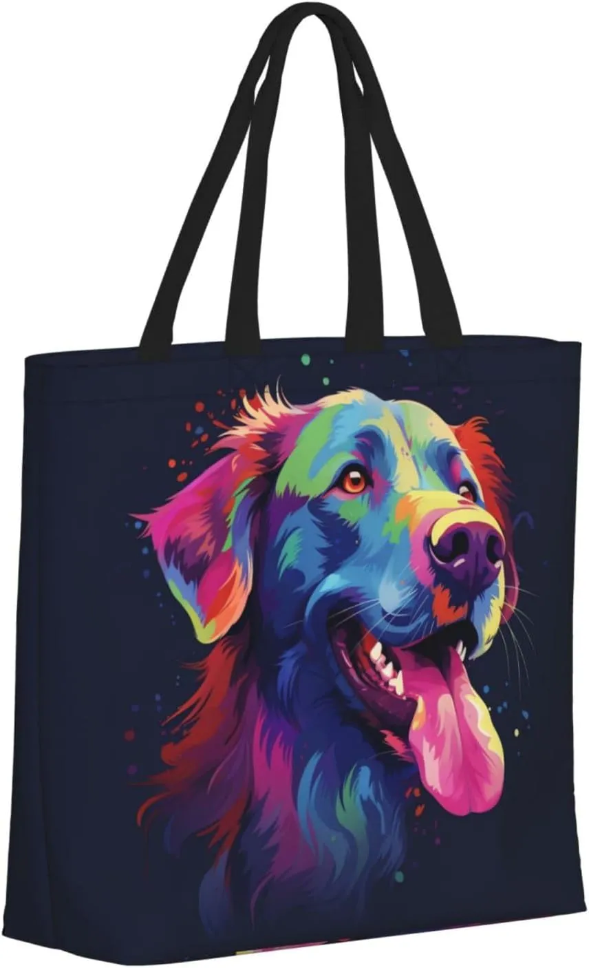 Tote Bag for Women Grocery Bag Reusable Shopping Bag Colorful Heart Tree Handbag Foldable Shoulder Bag